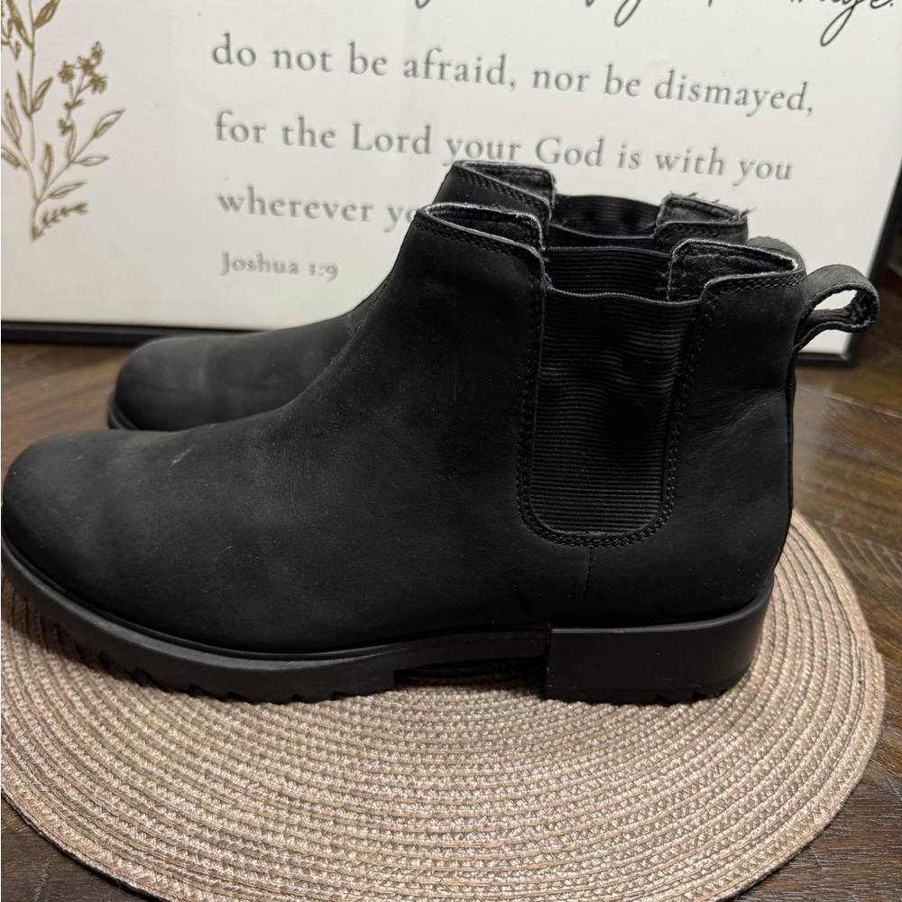 Sorel Emilie Chelsea Black Slip-On waterproof Boots Women SZ-9 Box15 - Picture 4 of 6